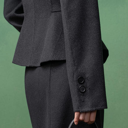 【林栖设计小店】金风玉露系列绵羊毛双面呢外套修身2025秋冬新款上衣女1954058 商品图7