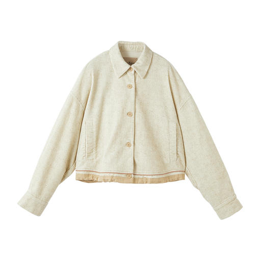 谜底短外套长袖2025年冬季新品复古灯芯绒斑驳感拼接女254MW1624 商品图4