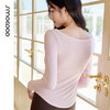 水沐伊朵瑜伽服圆领长袖修身女士圆领修身长袖T恤纯色性感50207 商品缩略图4