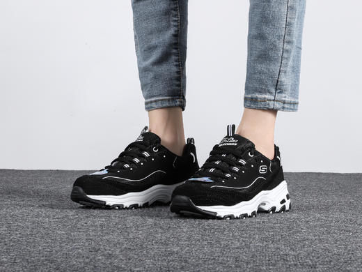 斯凯奇D'LITES系列  女士黑白熊猫鞋 时尚绑带运动鞋 商品图5