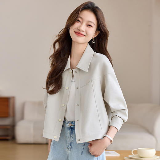 CS54-6671开春穿搭棒球服女士短外套春装女款2025年新款百搭小个子夹克上衣 商品图0