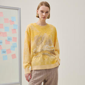 谜底套头针织衫长袖2025年冬季新品羊毛柔软蓬松毛衣女254MZ1852