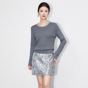 「高货wl」全新升级【铂金会员220/天猫299/差价79】(73347)洛诗琳新款立体麻花针织衫2025秋季百搭遮肉显瘦钉珠上衣