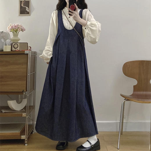 裁缝学苑AQ541法式复古衬衫牛仔背带裙叠穿套装纸样女装样板图纸 商品图3