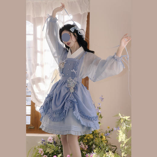 裁缝学苑AH65新款背带罩裙短款交领衬裙汉套装纸样女装两件套样板 商品图2