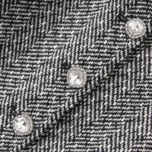 「高货wl」全新升级【铂金会员367/天猫499/差价132】(99454)洛诗琳轻奢小香风羊毛混纺外套重工钉钻A字半身裙两件套 商品图2