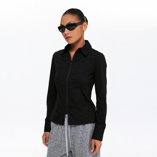 oneup纯棉拉链修身衬衫 商品图2