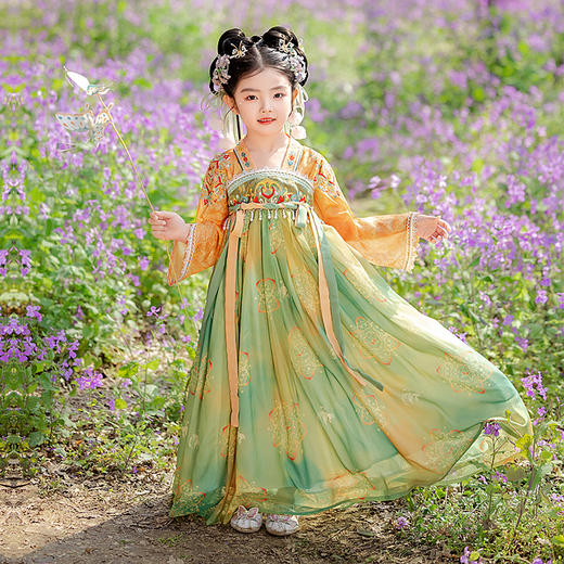 【苏城纪】新款-《国色芳华》同色系汉服女童襦裙 恬苒 商品图3