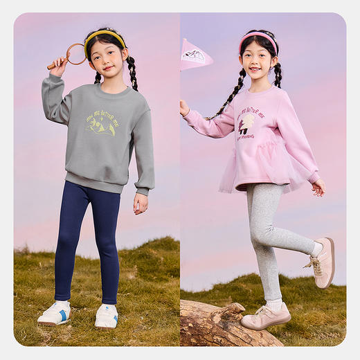 迷你巴拉女童打底裤保暖亲肤抓绒柔软儿童裤子2025冬新款 商品图2