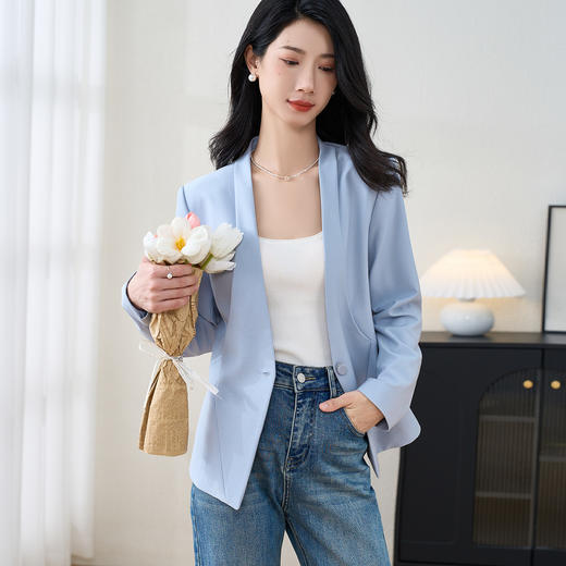 米思阳2026春季新款经典通勤质感西装垂顺舒适显瘦正装外套女3480 商品图6