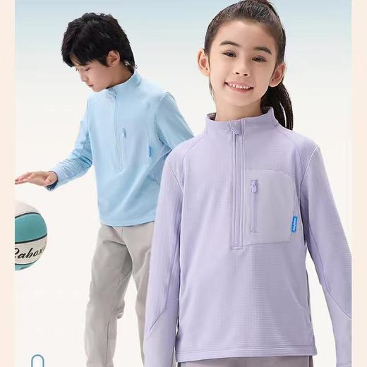 （包邮)HeyBetter华夫格套头衫儿童格子绒半开胸长袖（三种颜色） 商品图0