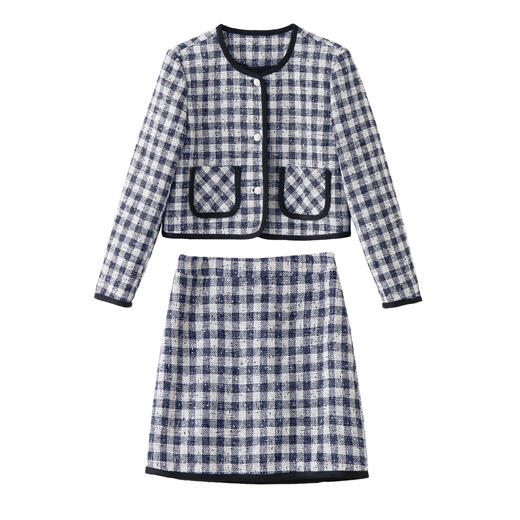 时尚洋气小香风格子外套+半身裙两件套装HR-YJLY8612 商品图4