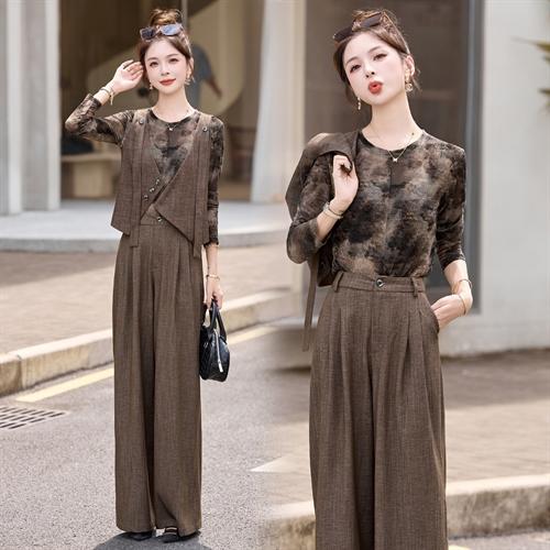 HR SNX3168韩版拼接钉珠设计感小香风套装 商品图5