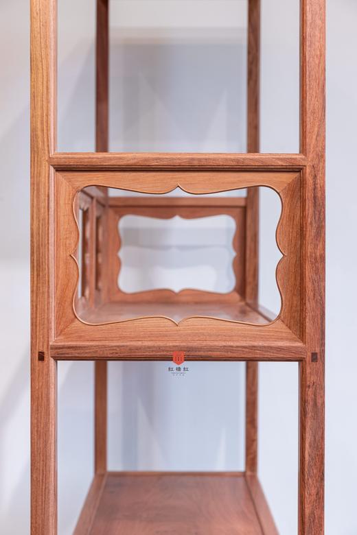 红桥红  家具严选  缅甸花梨(大果紫檀）  【174 三层壸门式圈口栏杆架格】 商品图7