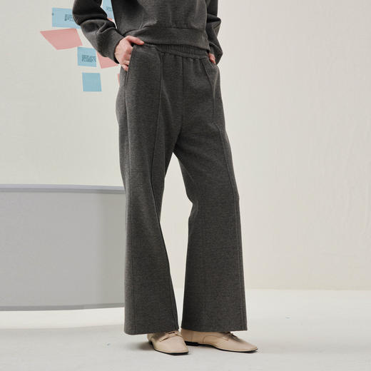 谜底喇叭长裤2025年冬季新品显瘦显高松紧腰宽松百搭女254MK1630 商品图0