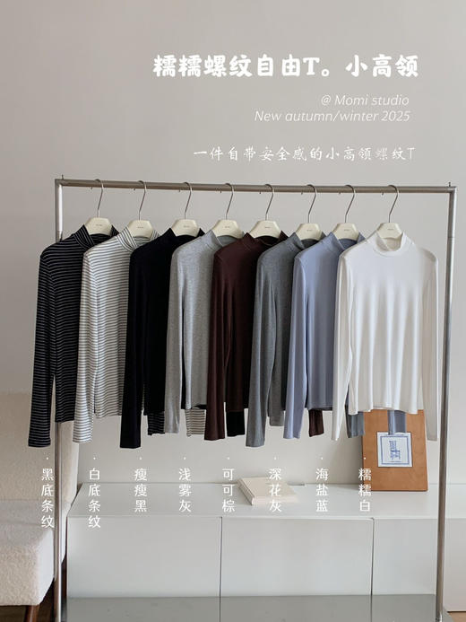 送项链！2025秋新款！糯糯小高领自由T长袖 休闲打底秋冬叠穿百搭外穿上衣女 商品图0