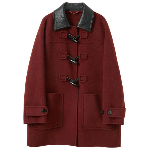 【100绵羊毛】三彩2025冬季新款牛角扣双面呢大衣中长外套M 商品图4