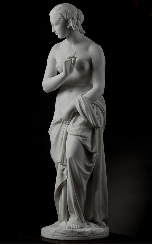 独角鹿西洋古董 1860年代意大利雕塑名家Odoardo FANTACCHIOTTI签名创作卡拉拉大理石雕塑作品《Musidora 穆西多拉》 商品图1