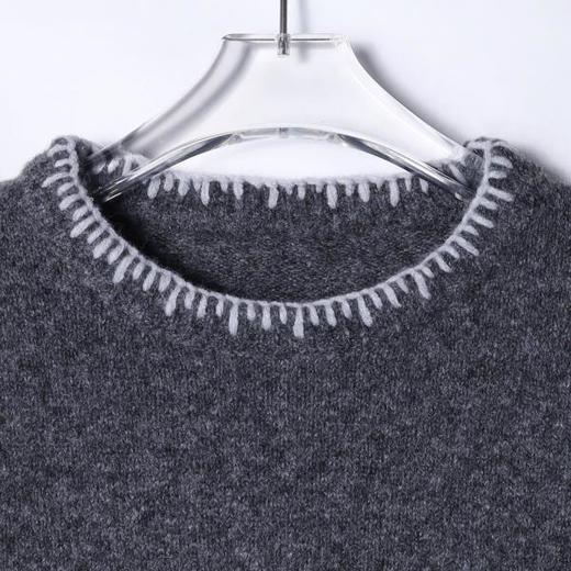 72582SDSA男士秋冬新款痞帅男装时尚撞色缝线圆领针织衫毛衣休闲百搭 商品图2