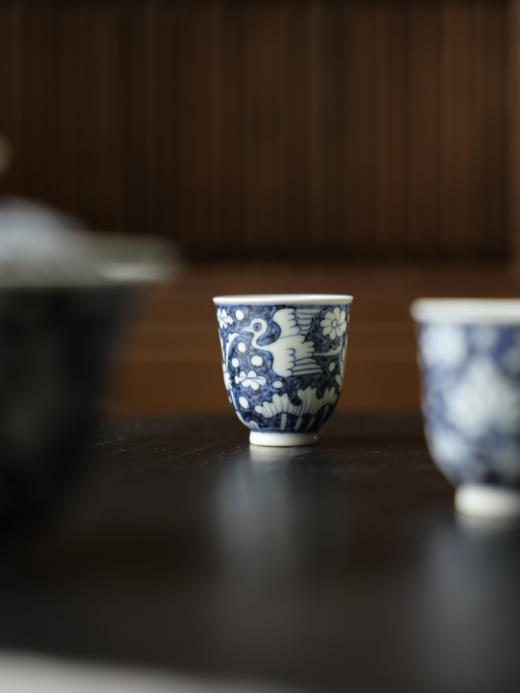 【元岚堂】元青花薄胎一鹭连科二才盖碗满容约130cc/铃铛杯45cc 商品图5