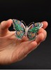 独角鹿西洋古董 蝴蝶造型铂金镶嵌祖母绿钻石紫水晶托帕石及黄水晶可拆卸双夹式胸针 商品缩略图0