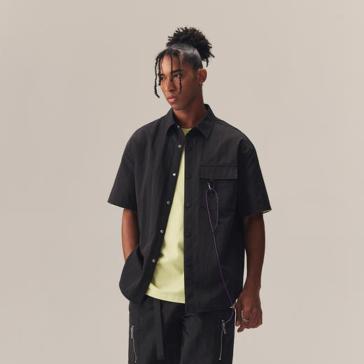 CHINISM赤尘 户外机能短袖衬衫男夏季新款美式宽松运动休闲衬衣 商品图1