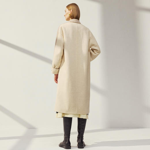 谜底羊毛呢长大衣长袖2025年冬季新品正反异色翻驳领女254MD1480 商品图2