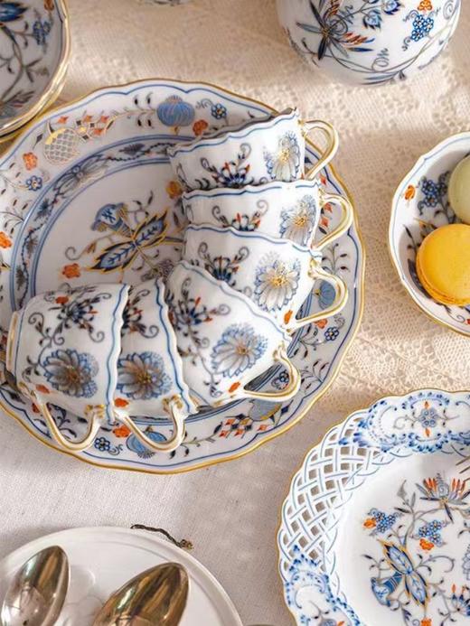 【已售】独角鹿西洋古董 20世纪德国著名瓷窑出品赤金洋葱系列六人下午茶瓷器套件 商品图3