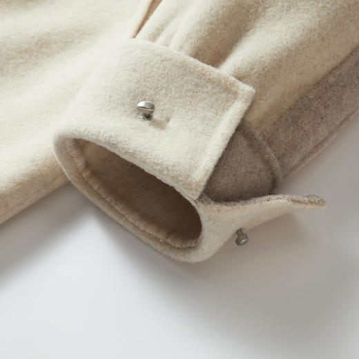 谜底羊毛呢长大衣长袖2025年冬季新品正反异色翻驳领女254MD1480 商品图3