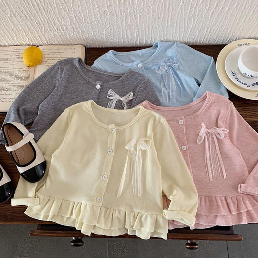 【秒杀】喜林贝尔女童奶油花边开衫 多色可选 商品图4