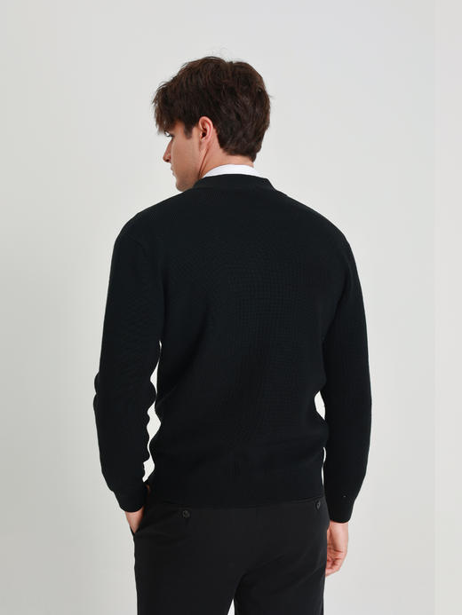 callisto璀璨黑长V小立领针织开衫 商品图4