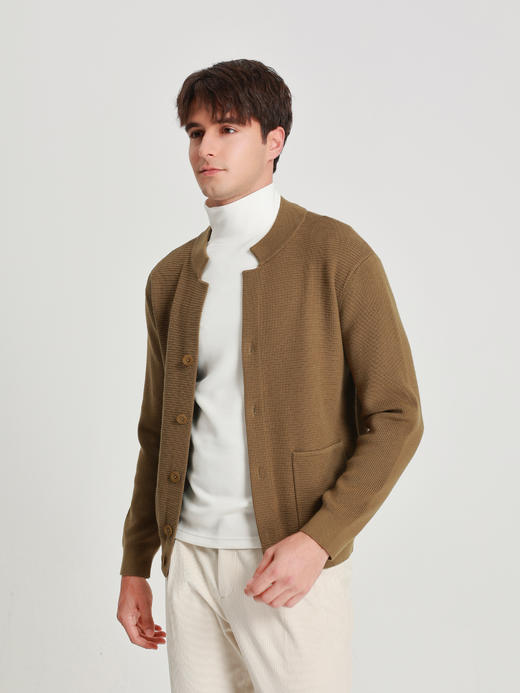 callisto璀璨黑长V小立领针织开衫 商品图8