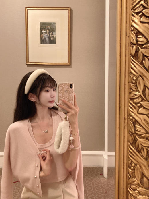 金蘑菇菇  早春开场白 100羊毛珍珠开衫 商品图10