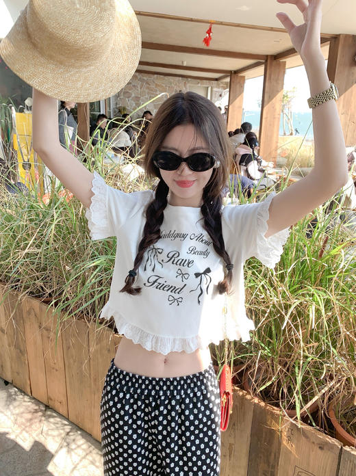 【129元任选2件】现货！花边拼接碎花休闲裤 商品图11