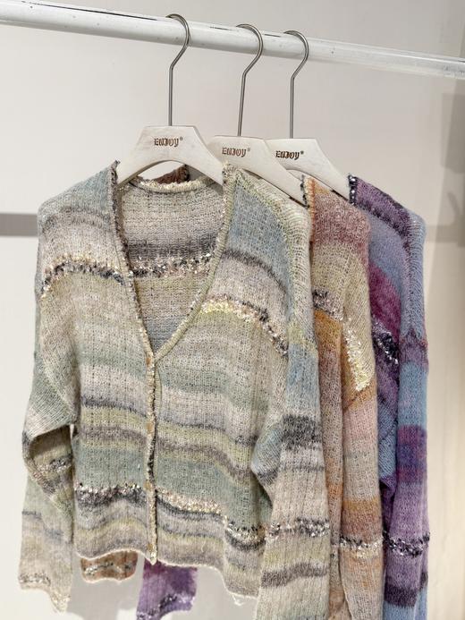 【门店同款】ENJOY秋季“光阴序语”V领撞色针织开衫 165743902 商品图4