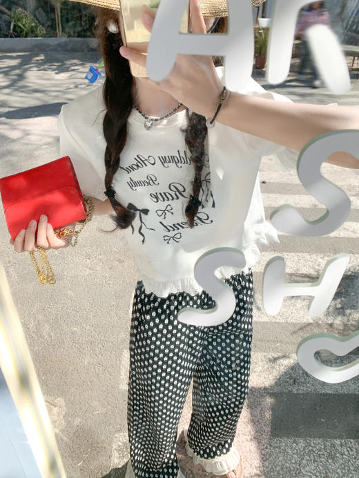 【129元任选2件】现货！花边拼接碎花休闲裤 商品图8