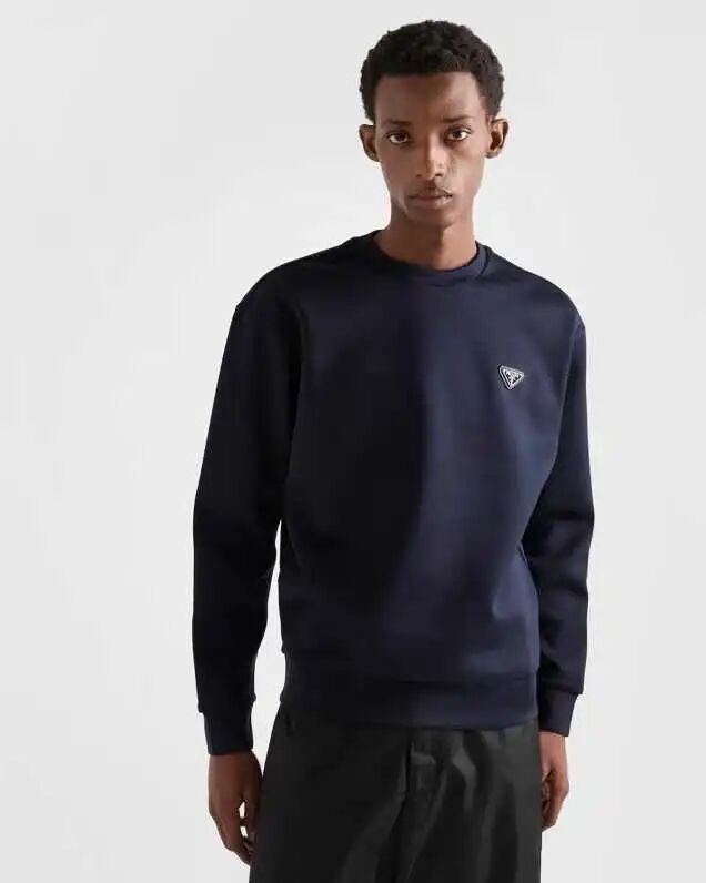 PRA柜子新款插肩袖金属三角装饰情侣款落肩OS阔版高街奢潮卫衣