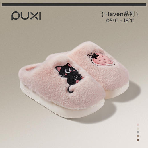 2025秋冬上新朴西苹果头棉拖鞋可爱冬季保暖情侣家居室内毛毛拖鞋 商品图0
