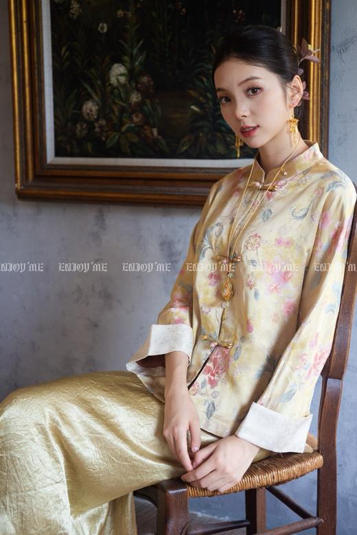 【门店同款】ENJOY秋季云敛-东方画笔金丝晕染花外套 164843354 商品图3