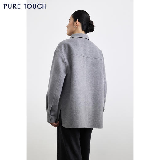 PURE TOUCH女装25秋冬新款双面呢大衣短款外套丝绒毛混纺毛呢上衣 商品图4