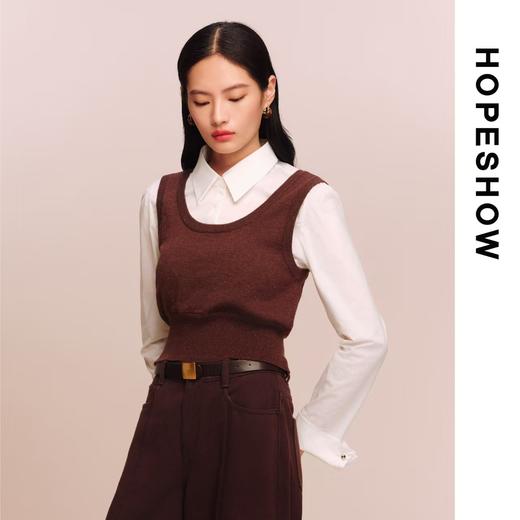 红袖HOPESHOW女装  假两件衬衣89225330112 商品图1