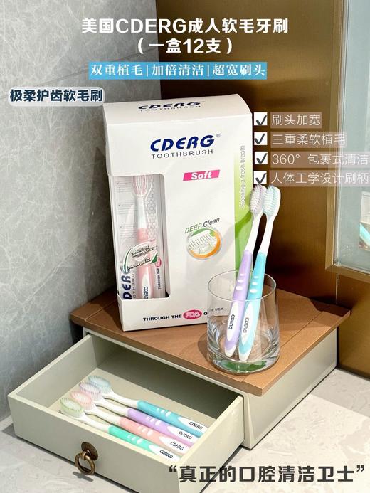 【家居百货】【美国CDERG成人软毛牙刷】牙刷消耗品！一年四季都需要赶紧囤起来！ 商品图0