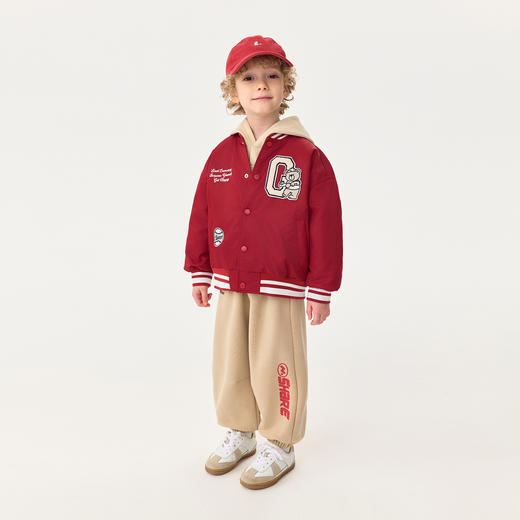 【无氟防泼水】马克珍妮男童棒球小熊夹棉棒球服秋冬新款551757 商品图2