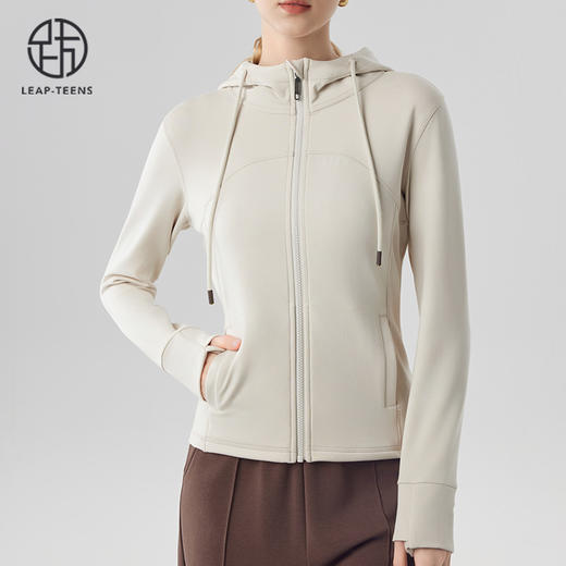 跃牌【砂洗空气层系列】女砂洗全拉链拼接帽衫W11M2 商品图6