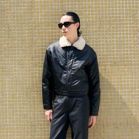 oneup油蜡感羊羔毛棉服外套