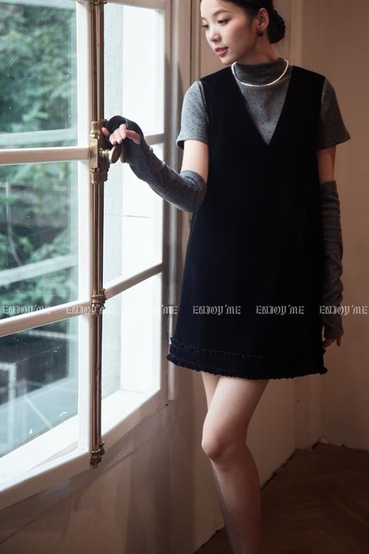 【门店同款】ENJOY秋季“光阴序语”波点袖套丝绒裙 166143714 商品图3