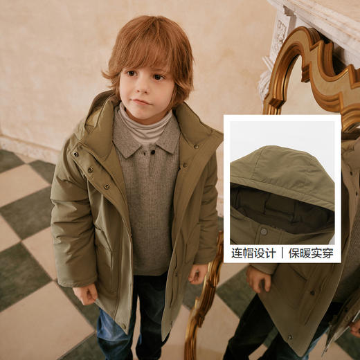 【premium】巴拉巴拉高端线冬季白鹅绒服温暖羽绒服连帽外套男童 商品图3