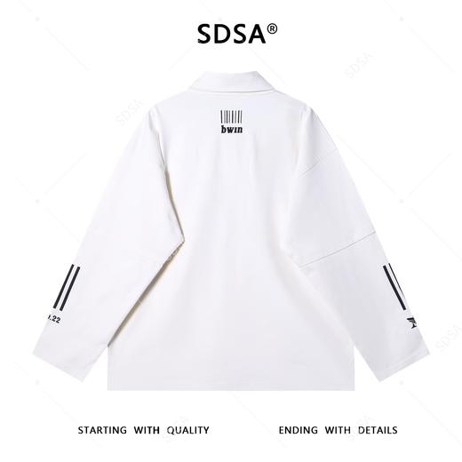 D929SDSA男士秋冬新款痞帅男装美式简约撞色印花字母翻领长袖T恤百搭 商品图5