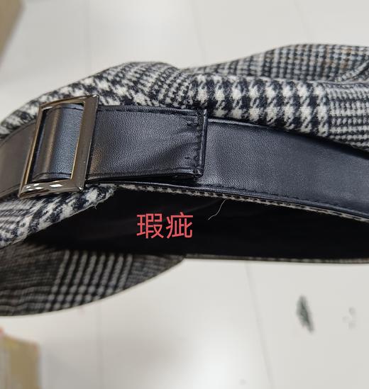 SFH8909062G00 茜子She's shes茜子时尚格纹绵羊毛混纺毛呢立体报童帽女秋冬【G0黑白格纹】 商品图5