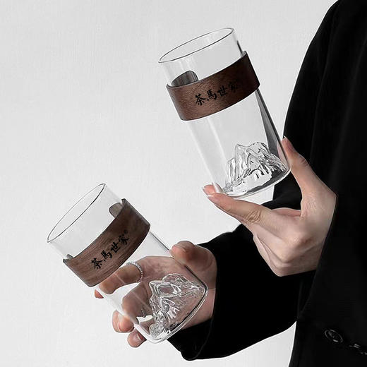 竹套观山杯茶杯玻璃杯子家用茶具防烫耐高温CM 商品图1